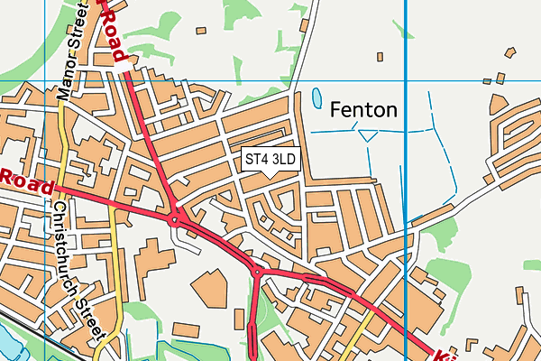 ST4 3LD map - OS VectorMap District (Ordnance Survey)