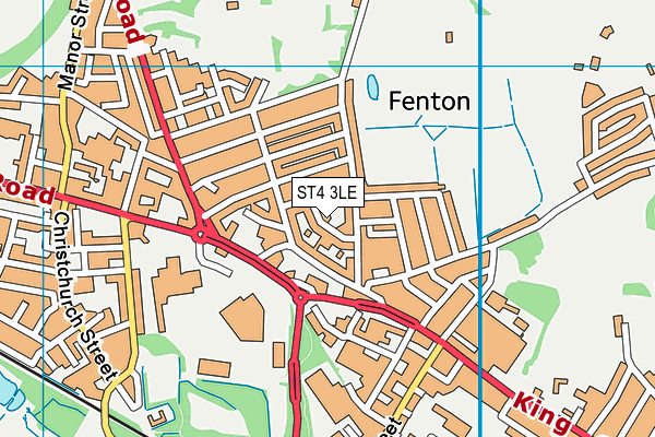 ST4 3LE map - OS VectorMap District (Ordnance Survey)