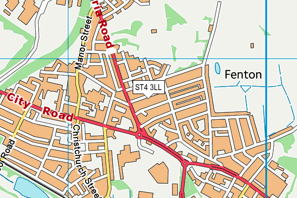 ST4 3LL map - OS VectorMap District (Ordnance Survey)
