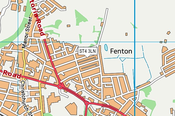 ST4 3LN map - OS VectorMap District (Ordnance Survey)