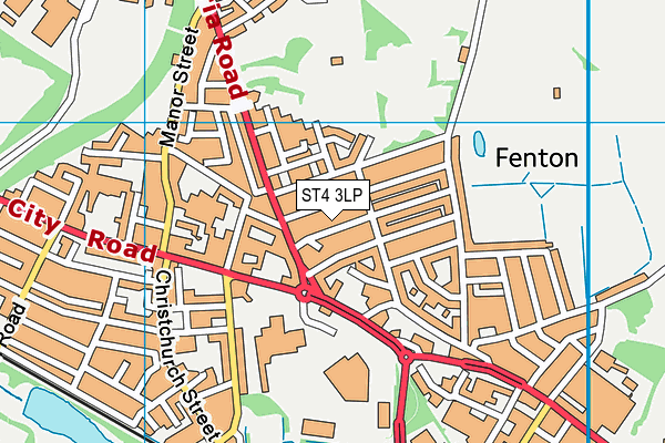 ST4 3LP map - OS VectorMap District (Ordnance Survey)