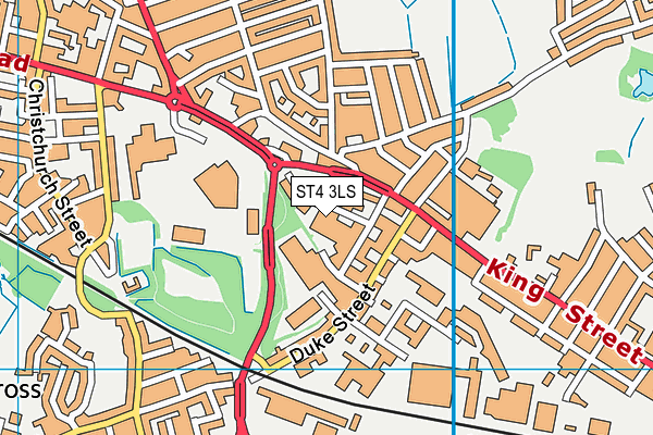 ST4 3LS map - OS VectorMap District (Ordnance Survey)