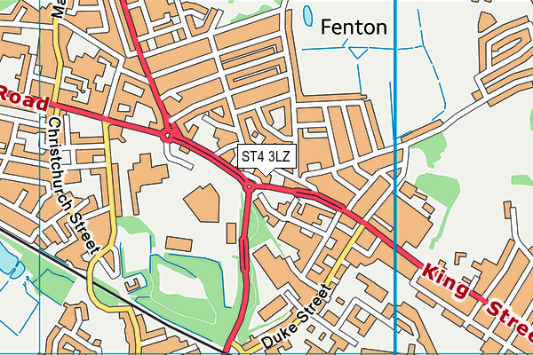ST4 3LZ map - OS VectorMap District (Ordnance Survey)