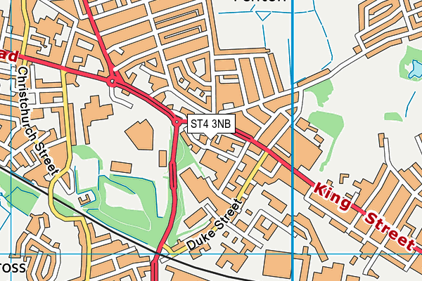 ST4 3NB map - OS VectorMap District (Ordnance Survey)