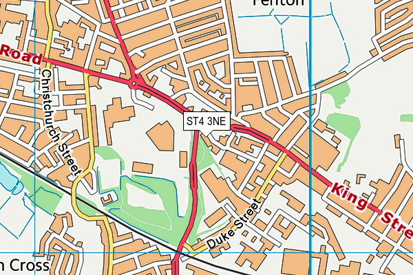 ST4 3NE map - OS VectorMap District (Ordnance Survey)