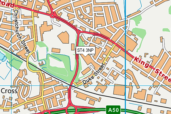 ST4 3NP map - OS VectorMap District (Ordnance Survey)