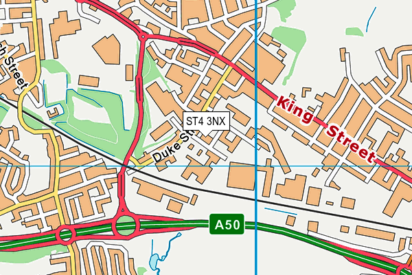ST4 3NX map - OS VectorMap District (Ordnance Survey)