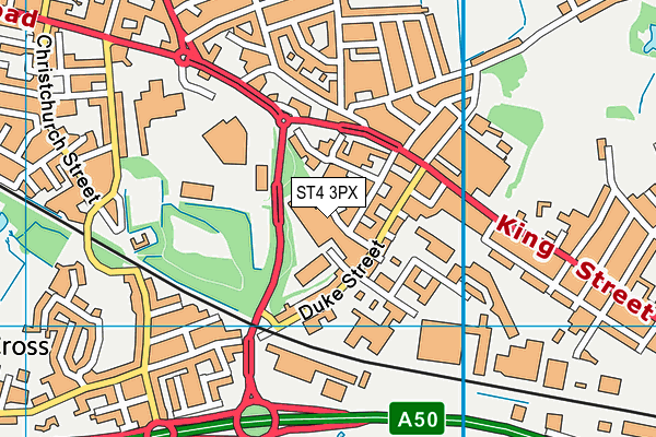 ST4 3PX map - OS VectorMap District (Ordnance Survey)