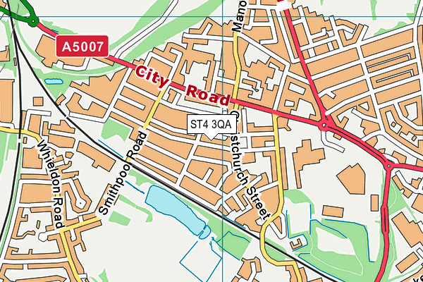 ST4 3QA map - OS VectorMap District (Ordnance Survey)