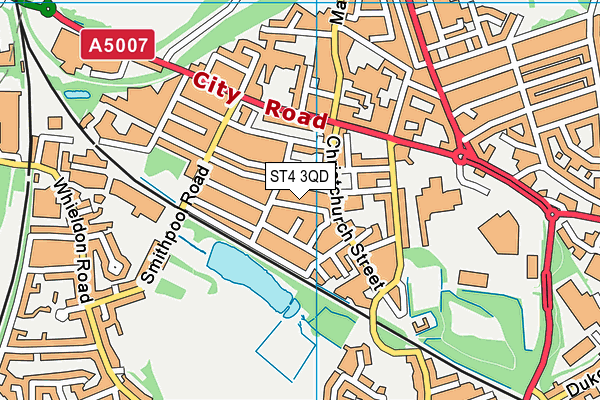 ST4 3QD map - OS VectorMap District (Ordnance Survey)
