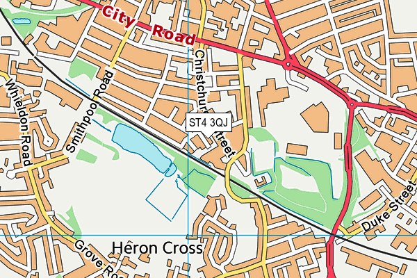 ST4 3QJ map - OS VectorMap District (Ordnance Survey)