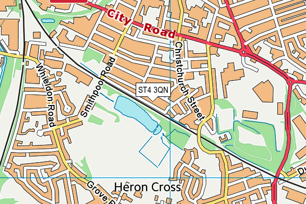 ST4 3QN map - OS VectorMap District (Ordnance Survey)