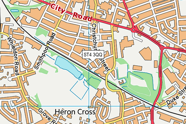 ST4 3QQ map - OS VectorMap District (Ordnance Survey)