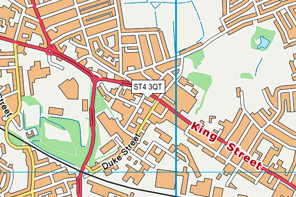 ST4 3QT map - OS VectorMap District (Ordnance Survey)