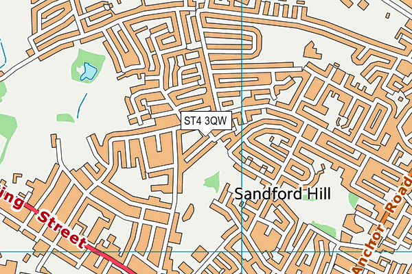 ST4 3QW map - OS VectorMap District (Ordnance Survey)