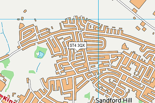 ST4 3QX map - OS VectorMap District (Ordnance Survey)