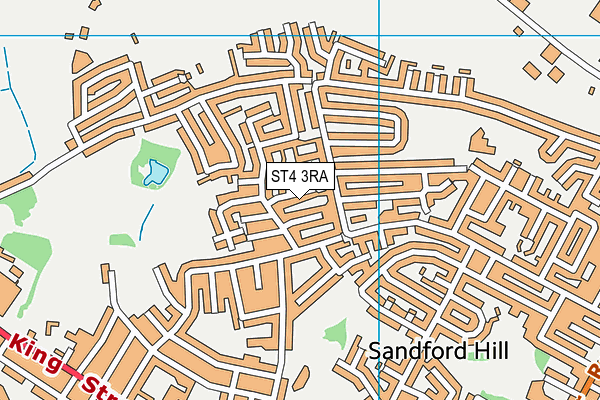 ST4 3RA map - OS VectorMap District (Ordnance Survey)