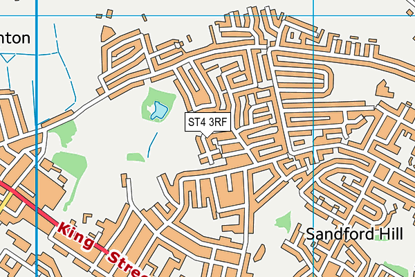 ST4 3RF map - OS VectorMap District (Ordnance Survey)