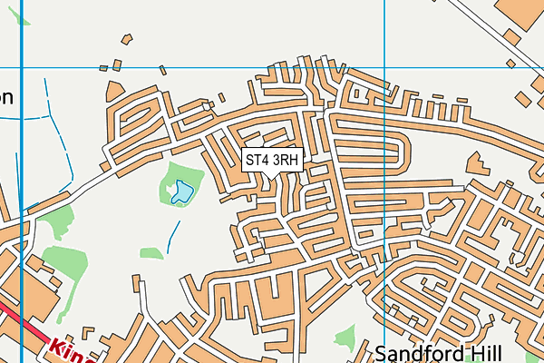 ST4 3RH map - OS VectorMap District (Ordnance Survey)