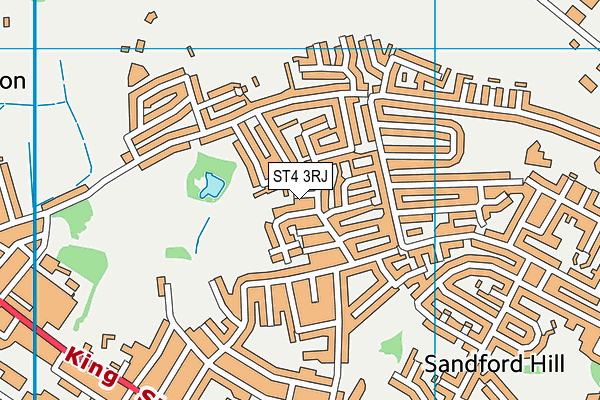 ST4 3RJ map - OS VectorMap District (Ordnance Survey)