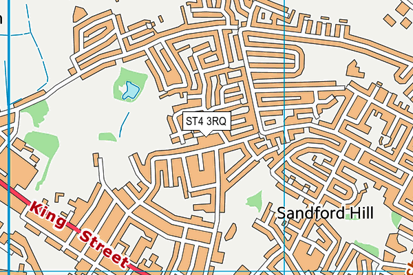 ST4 3RQ map - OS VectorMap District (Ordnance Survey)