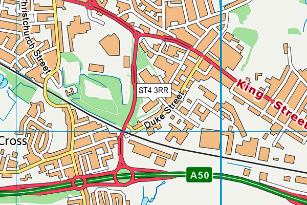 ST4 3RR map - OS VectorMap District (Ordnance Survey)