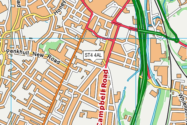 Stoke Recreation Centre (Closed) map (ST4 4AL) - OS VectorMap District (Ordnance Survey)