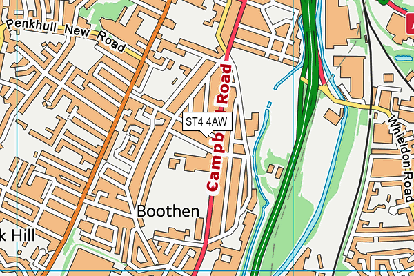 ST4 4AW map - OS VectorMap District (Ordnance Survey)