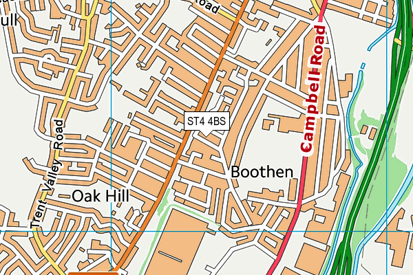 ST4 4BS map - OS VectorMap District (Ordnance Survey)