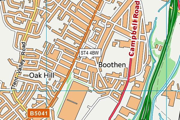 ST4 4BW map - OS VectorMap District (Ordnance Survey)