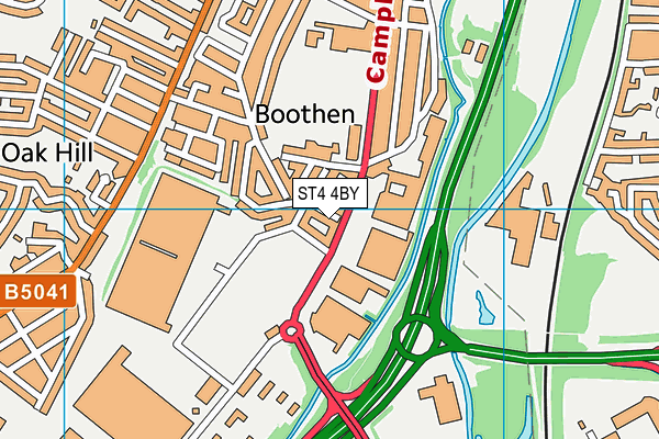 ST4 4BY map - OS VectorMap District (Ordnance Survey)