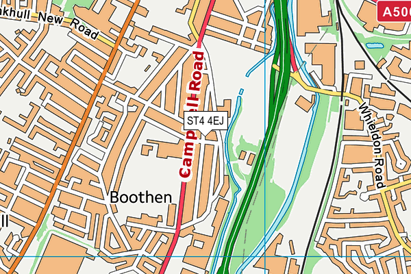 ST4 4EJ map - OS VectorMap District (Ordnance Survey)