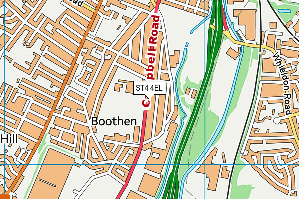 Boothen Park map (ST4 4EL) - OS VectorMap District (Ordnance Survey)