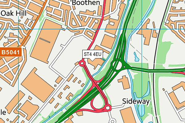 ST4 4EU map - OS VectorMap District (Ordnance Survey)