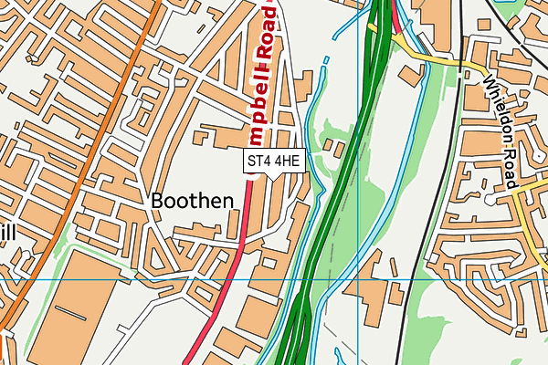 ST4 4HE map - OS VectorMap District (Ordnance Survey)