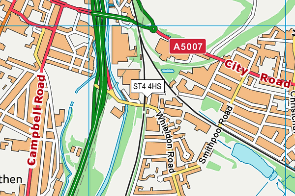 ST4 4HS map - OS VectorMap District (Ordnance Survey)