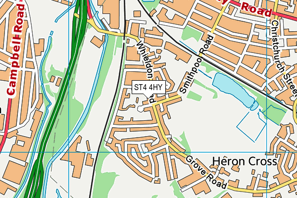 ST4 4HY map - OS VectorMap District (Ordnance Survey)