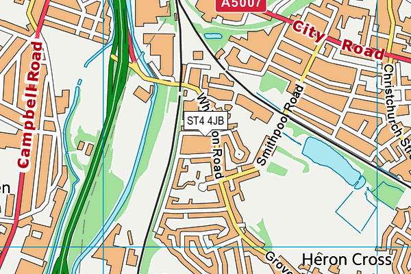 ST4 4JB map - OS VectorMap District (Ordnance Survey)