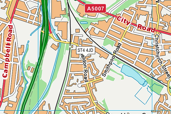 ST4 4JD map - OS VectorMap District (Ordnance Survey)