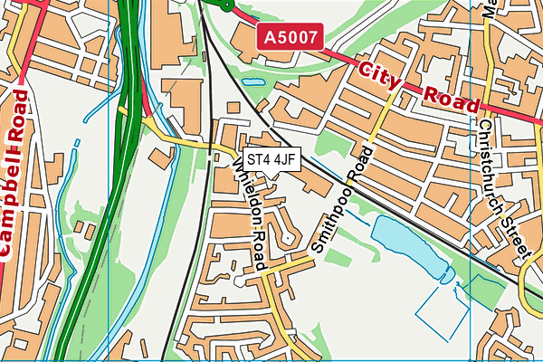 ST4 4JF map - OS VectorMap District (Ordnance Survey)