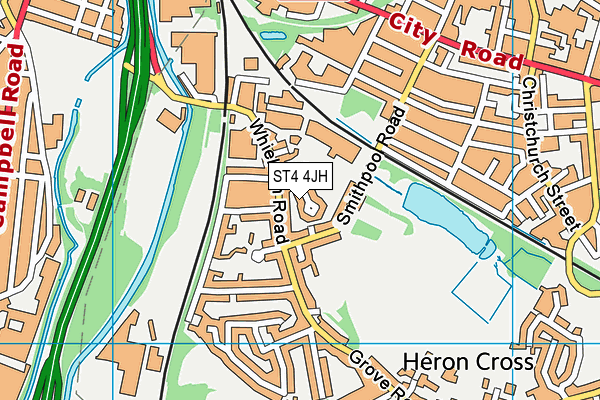 ST4 4JH map - OS VectorMap District (Ordnance Survey)