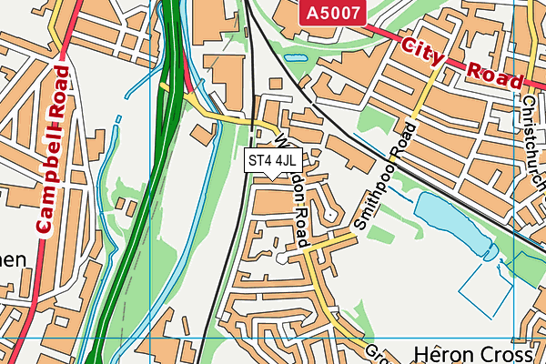 ST4 4JL map - OS VectorMap District (Ordnance Survey)