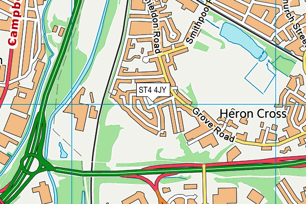 ST4 4JY map - OS VectorMap District (Ordnance Survey)