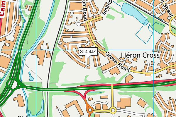 ST4 4JZ map - OS VectorMap District (Ordnance Survey)