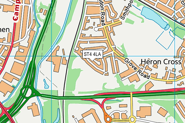 ST4 4LA map - OS VectorMap District (Ordnance Survey)