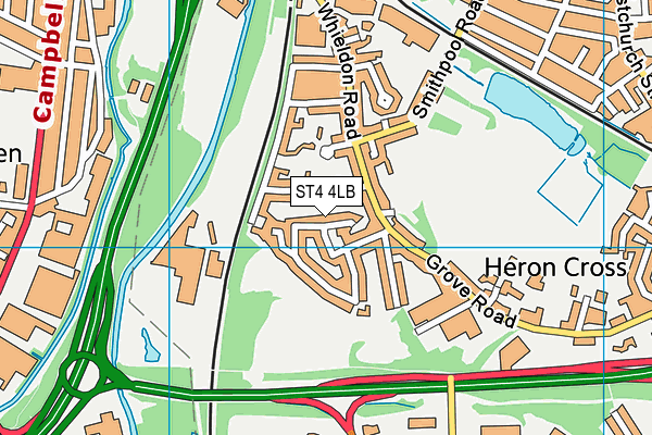 ST4 4LB map - OS VectorMap District (Ordnance Survey)