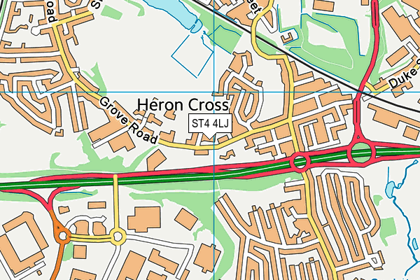 Heron Cross Primary School map (ST4 4LJ) - OS VectorMap District (Ordnance Survey)
