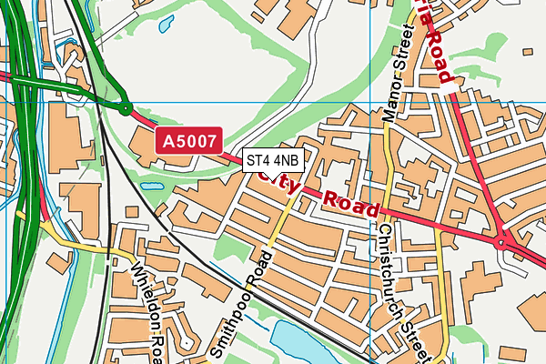 ST4 4NB map - OS VectorMap District (Ordnance Survey)