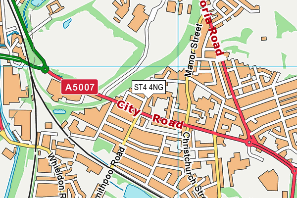 ST4 4NG map - OS VectorMap District (Ordnance Survey)