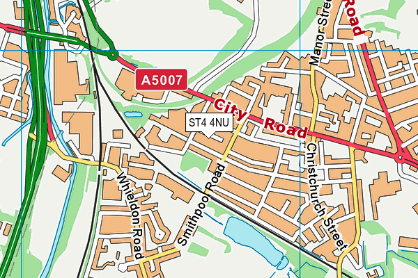 ST4 4NU map - OS VectorMap District (Ordnance Survey)